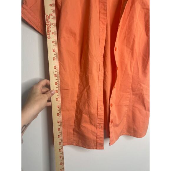 Apt. 9 Womens Button Front Blouse Short Sleeve Size Small Orange - Picture 5 of 6